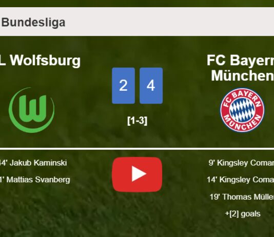 FC Bayern München overcomes VfL Wolfsburg 4-2. HIGHLIGHTS