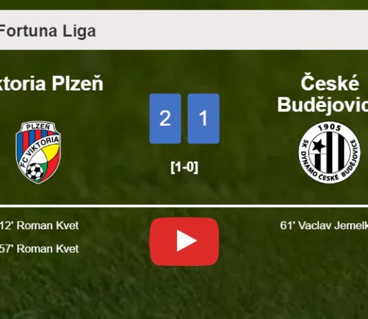 Viktoria Plzeň overcomes České Budějovice 2-1 with R. Kvet scoring 2 goals. HIGHLIGHTS