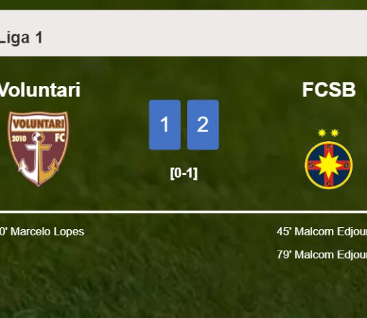 FCSB overcomes Voluntari 2-1 with M. Edjouma scoring a double