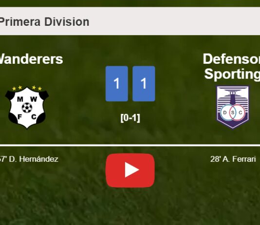 Wanderers and Defensor Sporting draw 1-1 on Monday. HIGHLIGHTS