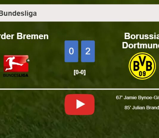 Borussia Dortmund prevails over Werder Bremen 2-0 on Saturday. HIGHLIGHTS