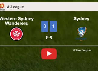 Sydney tops Western Sydney Wanderers 1-0 with a goal scored by M. Burgess. HIGHLIGHTS