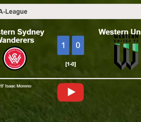 Western Sydney Wanderers defeats Western United 1-0 with a goal scored by I. Moreno. HIGHLIGHTS