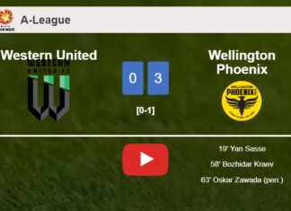 Wellington Phoenix tops Western United 3-0. HIGHLIGHTS