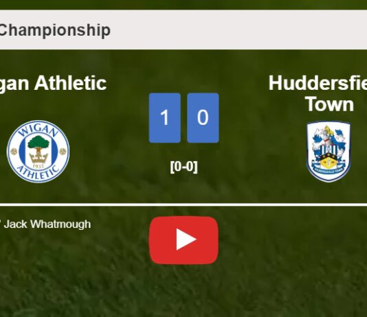 Wigan Athletic defeats Huddersfield Town 1-0 with a goal scored by J. Whatmough. HIGHLIGHTS