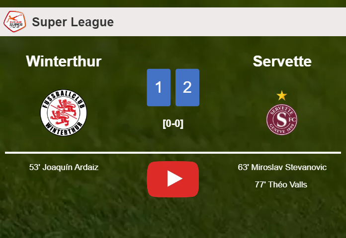 Servette recovers a 0-1 deficit to conquer Winterthur 2-1. HIGHLIGHTS