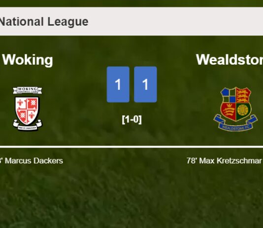Woking and Wealdstone draw 1-1 on Saturday