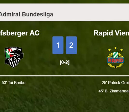 Rapid Vienna tops Wolfsberger AC 2-1