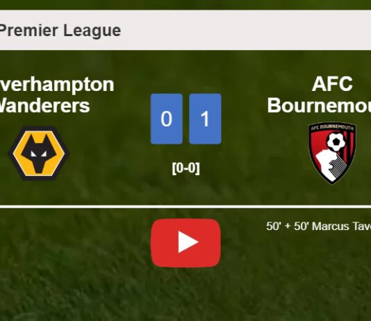 AFC Bournemouth defeats Wolverhampton Wanderers 1-0 with a goal scored by M. Tavernier. HIGHLIGHTS