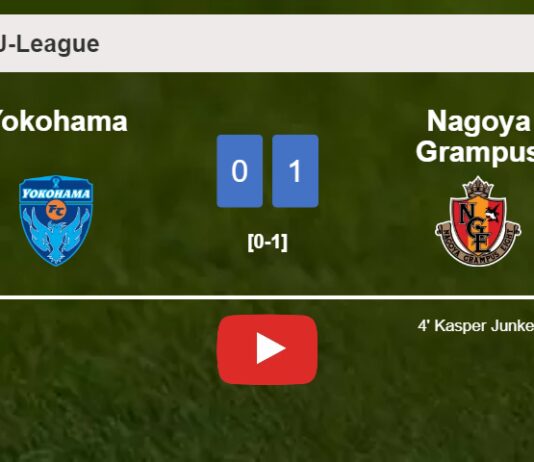Nagoya Grampus beats Yokohama 1-0 with a goal scored by K. Junker. HIGHLIGHTS