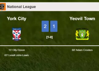 York City beats Yeovil Town 2-1