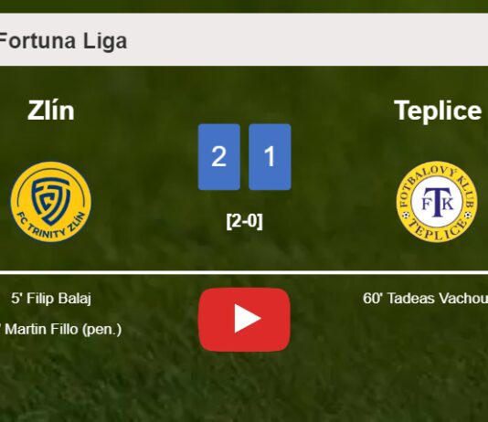 Zlín beats Teplice 2-1. HIGHLIGHTS