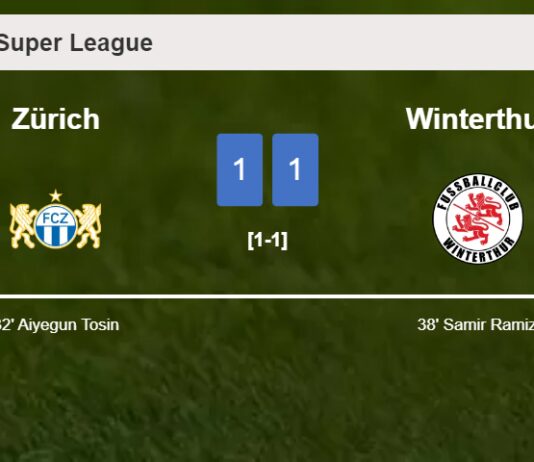 Zürich and Winterthur draw 1-1 on Sunday