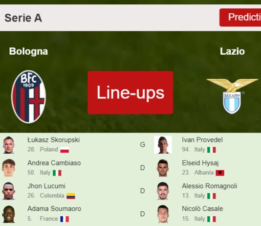 PREDICTED STARTING LINE UP: Bologna vs Lazio - 11-03-2023 Serie A - Italy