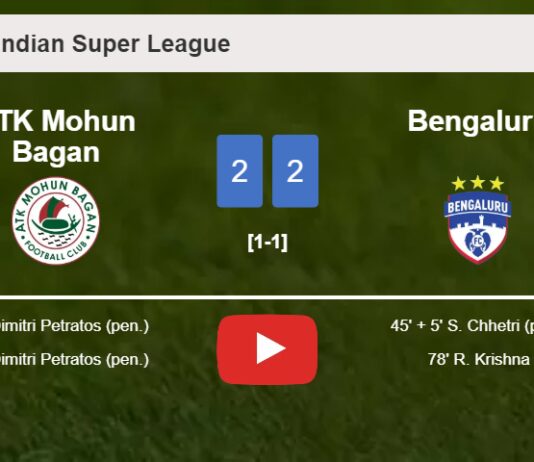 ATK Mohun Bagan and Bengaluru draw 2-2 on Saturday. HIGHLIGHTS