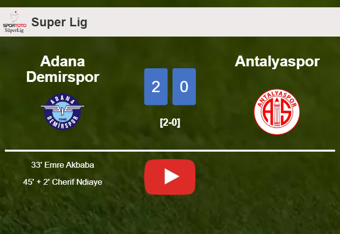 Adana Demirspor overcomes Antalyaspor 2-0 on Saturday. HIGHLIGHTS