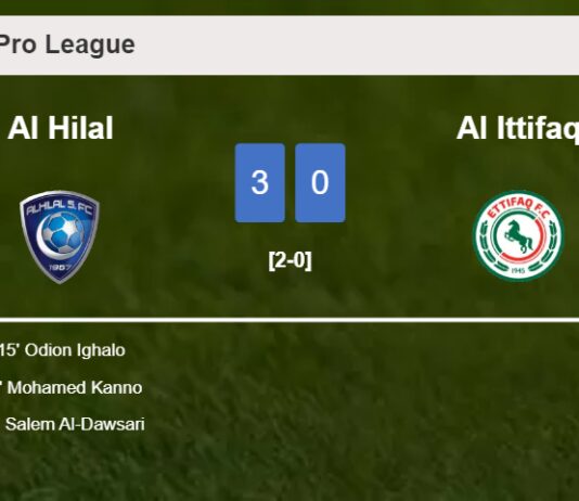 Al Hilal overcomes Al Ittifaq 3-0