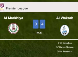 Al Wakrah crushes Al Markhiya 4-0 with a great performance