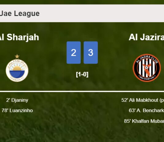 Al Jazira overcomes Al Sharjah 3-2