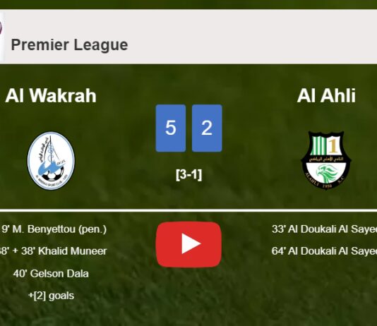 Al Wakrah crushes Al Ahli 5-2 . HIGHLIGHTS