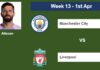 FPL. Alisson a good pick before facing Manchester City on Saturday 1st of April for the 13th week.
