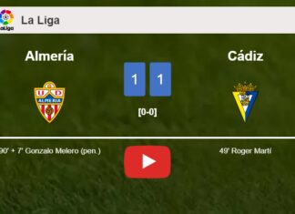 Almería snatches a draw against Cádiz. HIGHLIGHTS