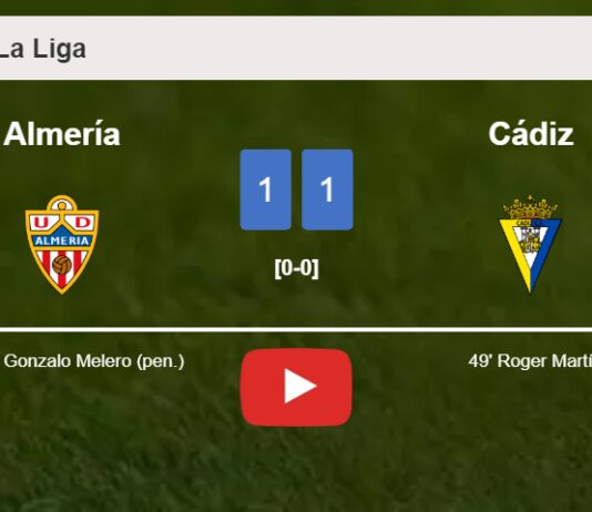 Almería snatches a draw against Cádiz. HIGHLIGHTS