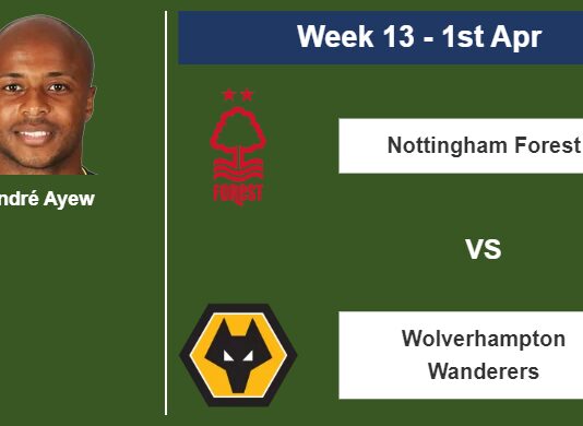 FANTASY PREMIER LEAGUE. André Ayew statistics before facing Wolverhampton Wanderers on Saturday 1st of April for the 13th week.