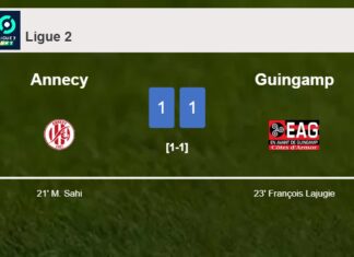 Annecy and Guingamp draw 1-1 on Saturday