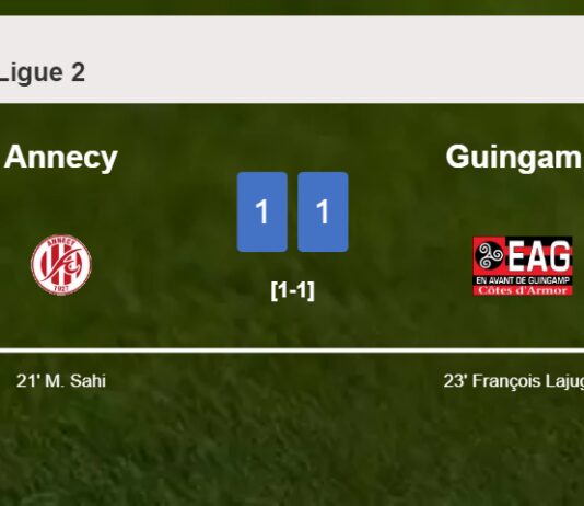 Annecy and Guingamp draw 1-1 on Saturday