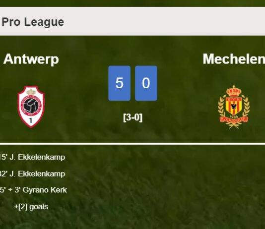 Antwerp demolishes Mechelen 5-0 with a superb performance