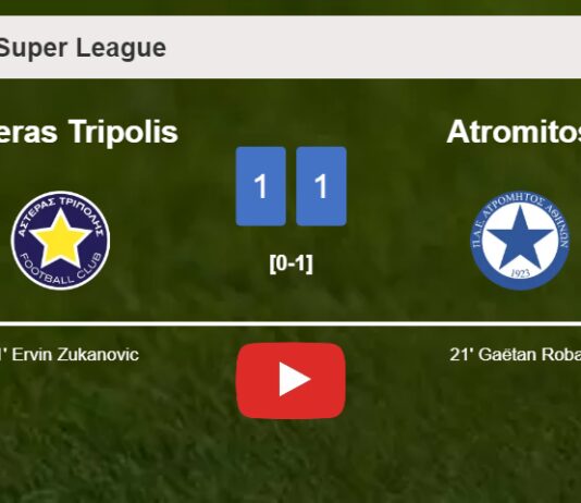 Asteras Tripolis and Atromitos draw 1-1 on Saturday. HIGHLIGHTS
