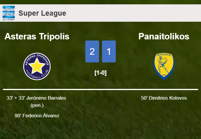 Asteras Tripolis grabs a 2-1 win against Panaitolikos