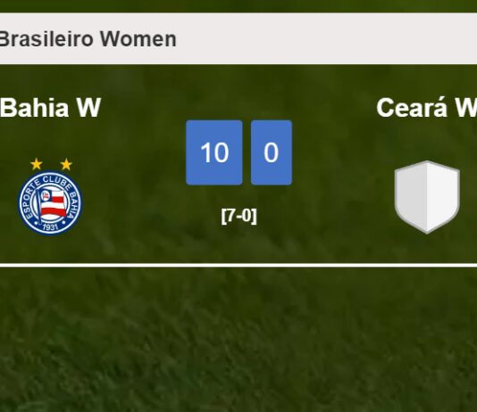 Bahia W crushes Ceará W 10-0 with an outstanding performance