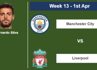 FANTASY PREMIER LEAGUE. Bernardo Silva statistics before facing Liverpool on Saturday 1st of April for the 13th week.