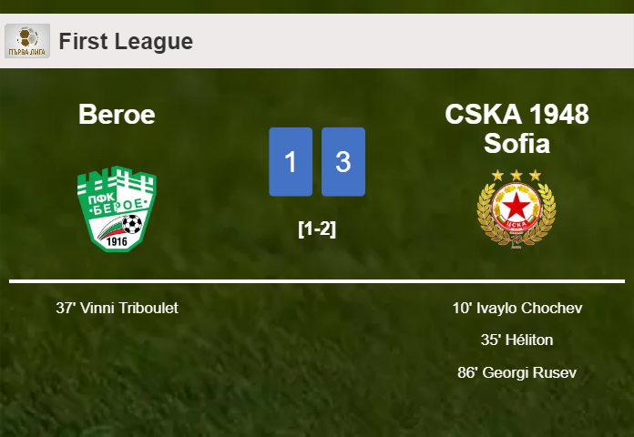CSKA 1948 Sofia prevails over Beroe 3-1