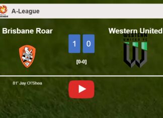 Brisbane Roar prevails over Western United 1-0 with a goal scored by J. O'Shea. HIGHLIGHTS