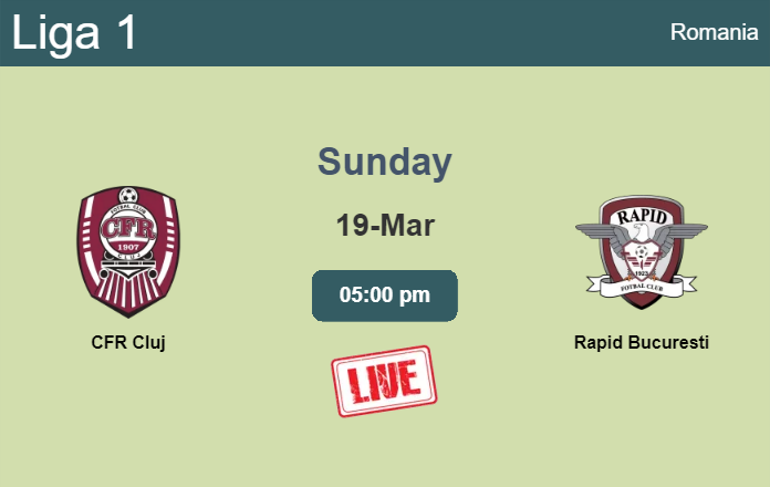 How to watch CFR Cluj vs. Rapid Bucuresti on live stream and at what time