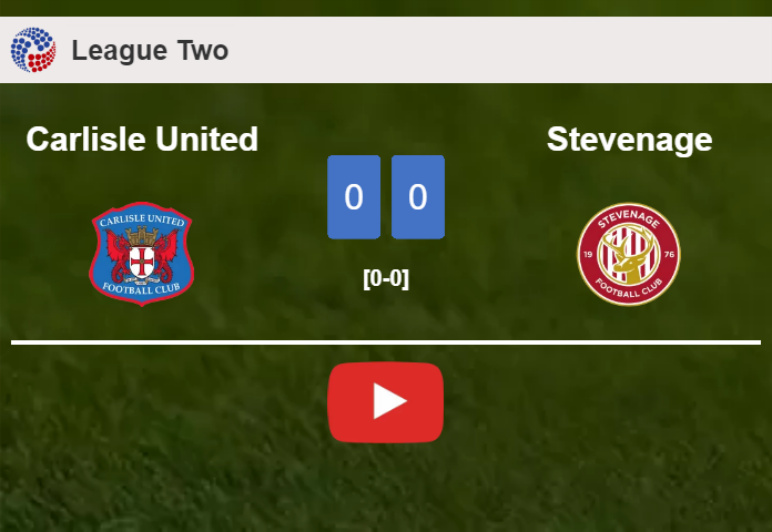Carlisle United draws 0-0 with Stevenage on Saturday. HIGHLIGHTS