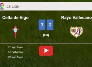 Celta de Vigo destroys Rayo Vallecano with 2 goals from I. Aspas. HIGHLIGHTS