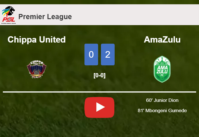 AmaZulu conquers Chippa United 2-0 on Sunday. HIGHLIGHTS