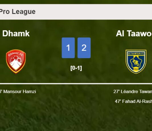Al Taawon defeats Dhamk 2-1
