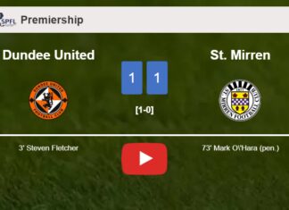 Dundee United and St. Mirren draw 1-1 on Saturday. HIGHLIGHTS
