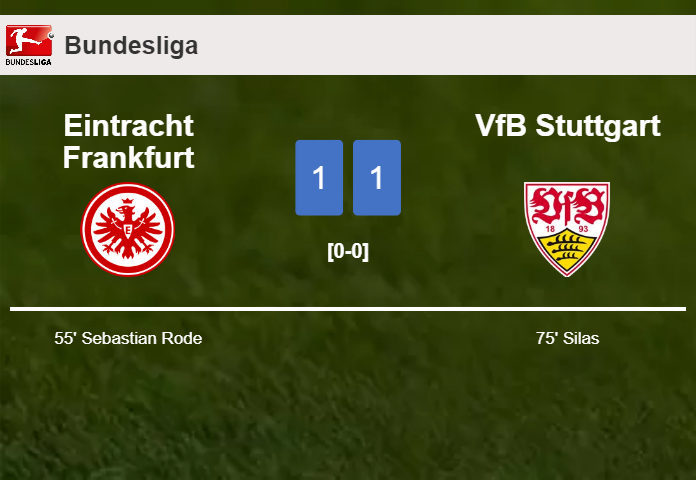 Eintracht Frankfurt and VfB Stuttgart draw 1-1 on Saturday