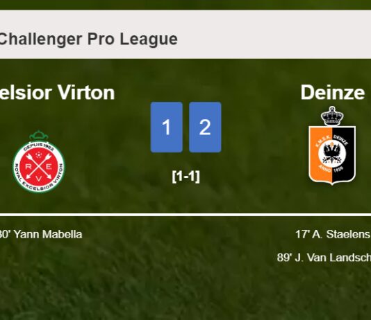 Deinze snatches a 2-1 win against Excelsior Virton