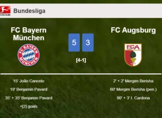 FC Bayern München tops FC Augsburg 5-3 after playing a incredible match