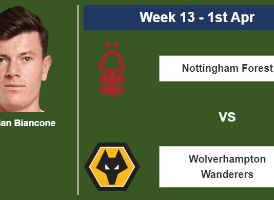 FANTASY PREMIER LEAGUE. Giulian Biancone statistics before facing Wolverhampton Wanderers on Saturday 1st of April for the 13th week.