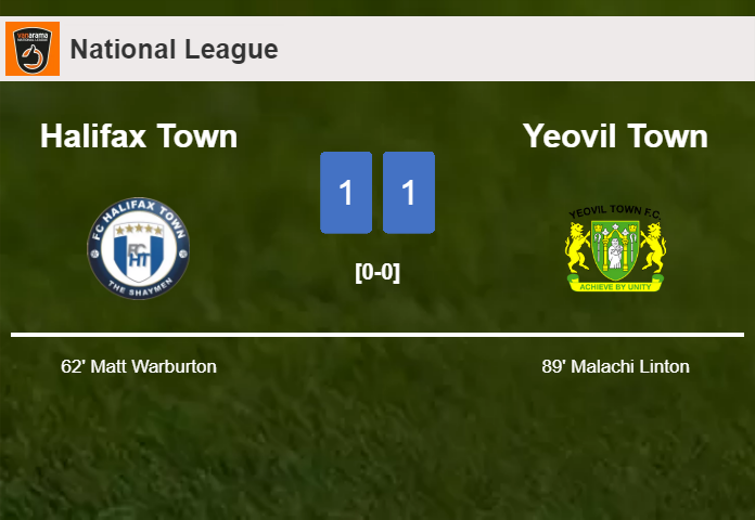 Yeovil Town seizes a draw against Halifax Town