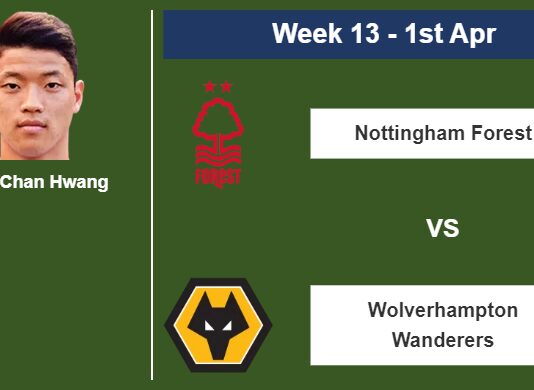 FANTASY PREMIER LEAGUE. Hee Chan Hwang statistics before facing Nottingham Forest on Saturday 1st of April for the 13th week.