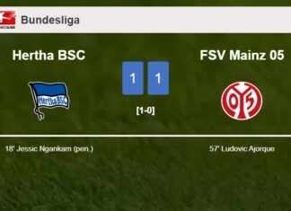 Hertha BSC and FSV Mainz 05 draw 1-1 on Saturday